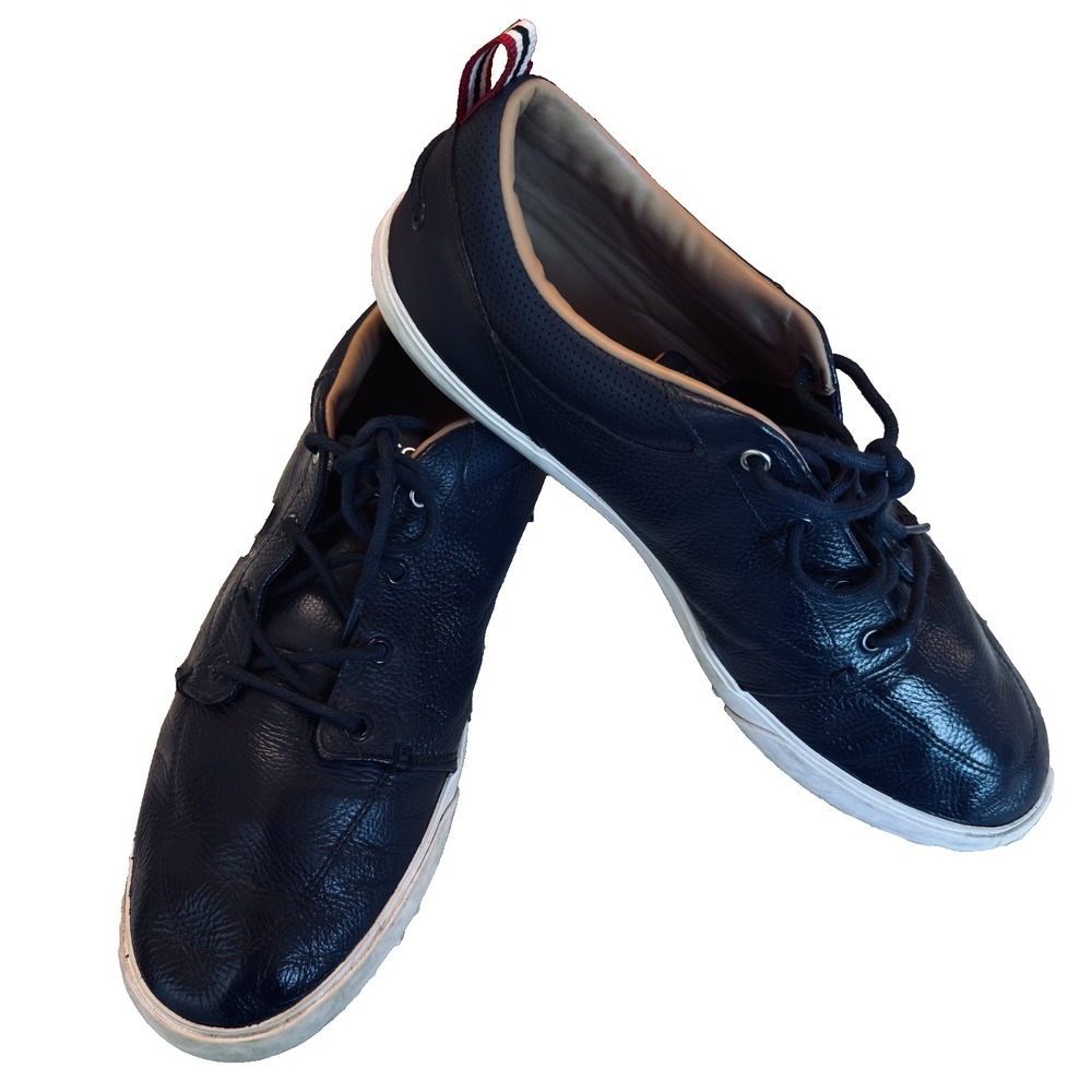 Lacoste Bayliss Navy Pebbled Leather Sneakers Men's US 11.5 Casual Lace Up